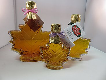 pure nh maple syrup leaf bottle